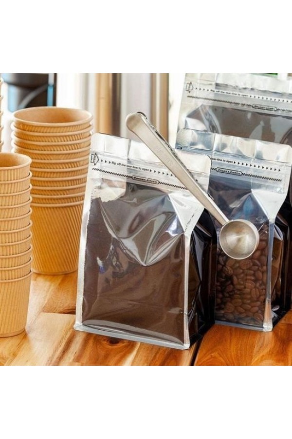 BUFFER® Mandallı Kahve Ölçü Kaşığı Silver Çok Fonksiyonlu Paslanmaz Çelik Kaşık