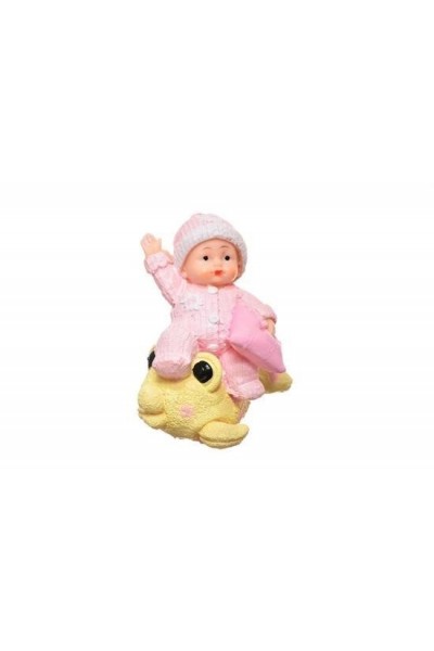 BUFFER® Decotown Hediyelik Sevimli Pembe Bebek Biblo Polyester Süs Eşyası