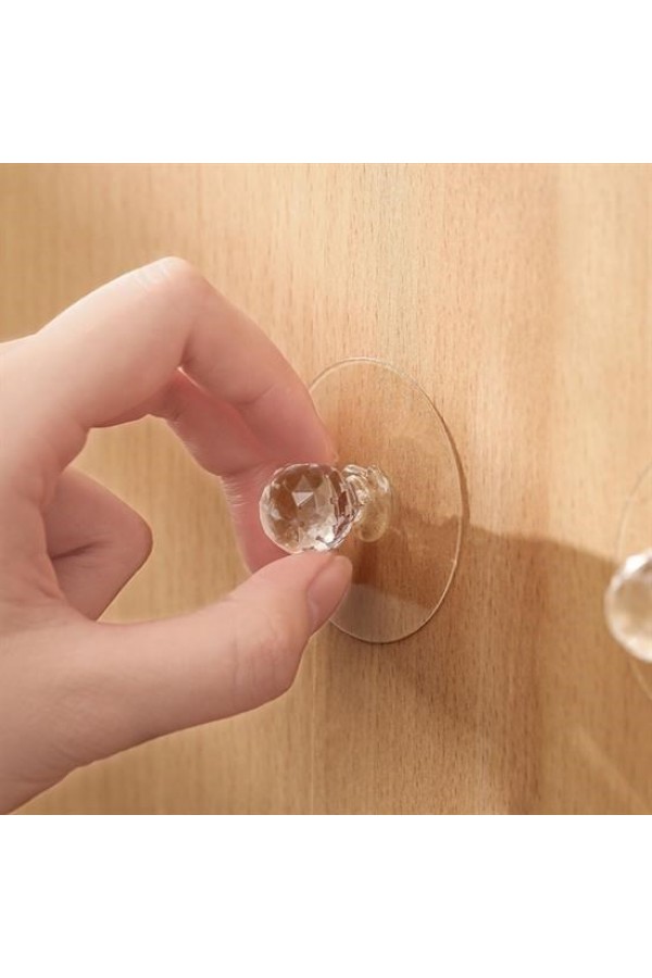 BUFFER® 2 Adet Kristal Kendiliğinden Güçlü Yapışkanlı Kulp Askısı Tutma Kolu