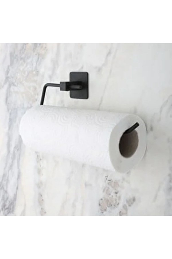 BUFFER® Kendiliğinden Yapışkanlı Siyah Paslanmaz Metal Rulo Havluluk Aparat