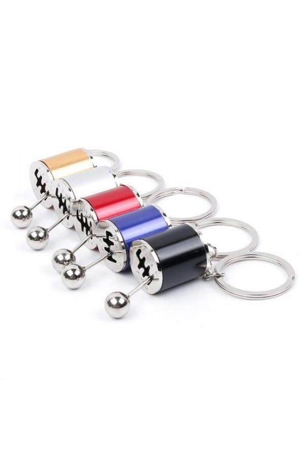 BUFFER® Hareketli Araba Vites Anahtarlık Altı Hız Manuel Vites Dişli Shifter Topuzu Metal Anahtarlık