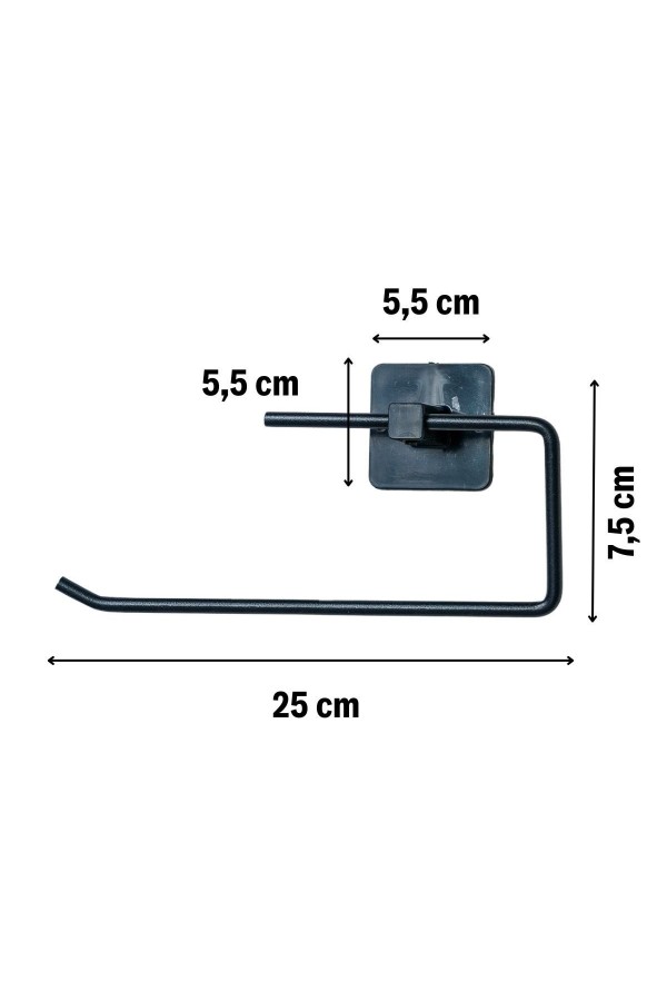 BUFFER® Kendiliğinden Yapışkanlı Siyah Paslanmaz Metal Rulo Havluluk Aparat
