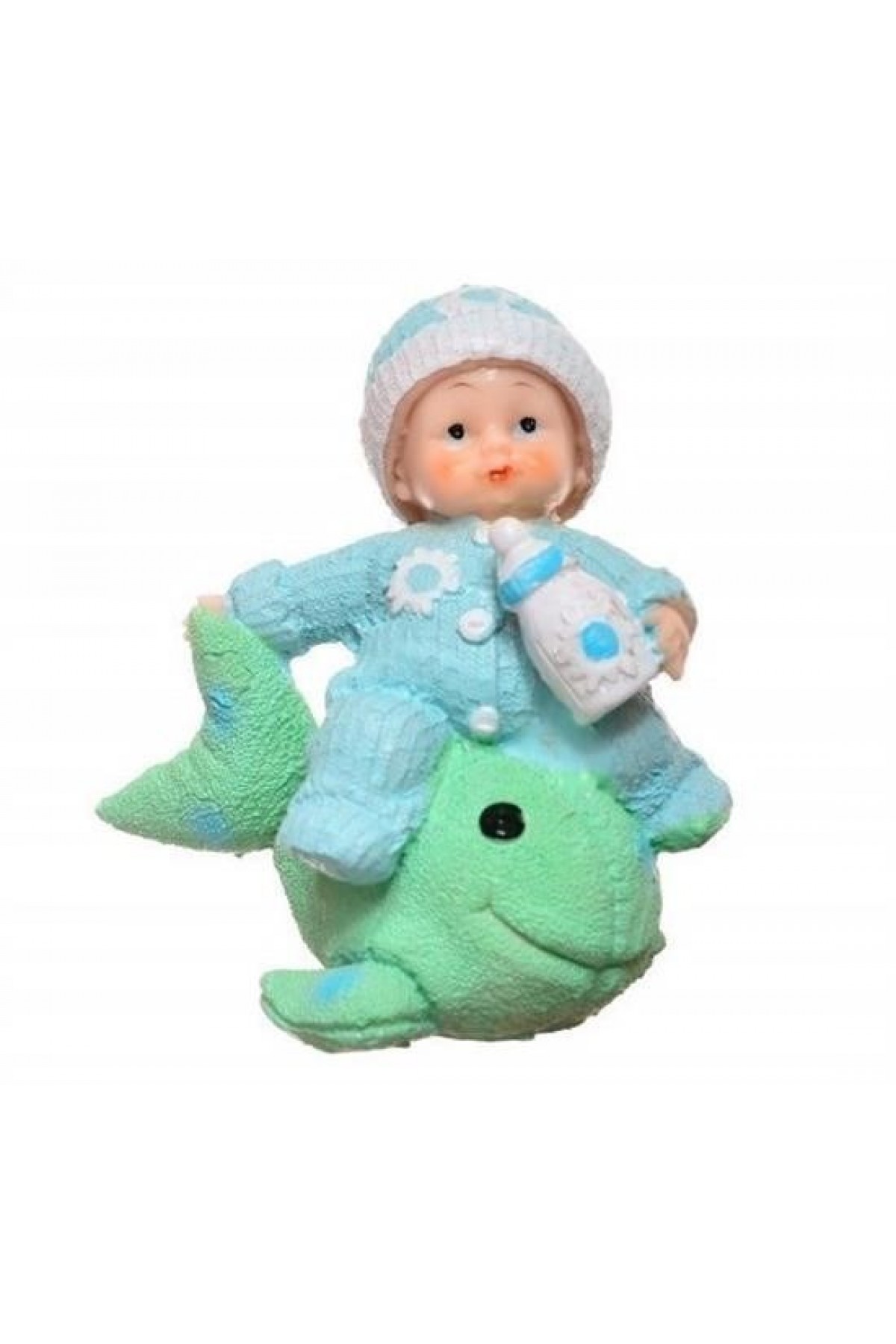 BUFFER® Decotown Hediyelik Sevimli Mavi Bebek Biblo Polyester Süs Eşyası