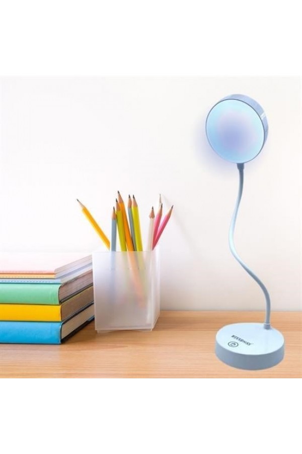 BUFFER® Yuvarlak USBli Dokunmatik 3 Kademeli 360 Derece  Özel Göz Korumalı Led Lityum Masa Lambası