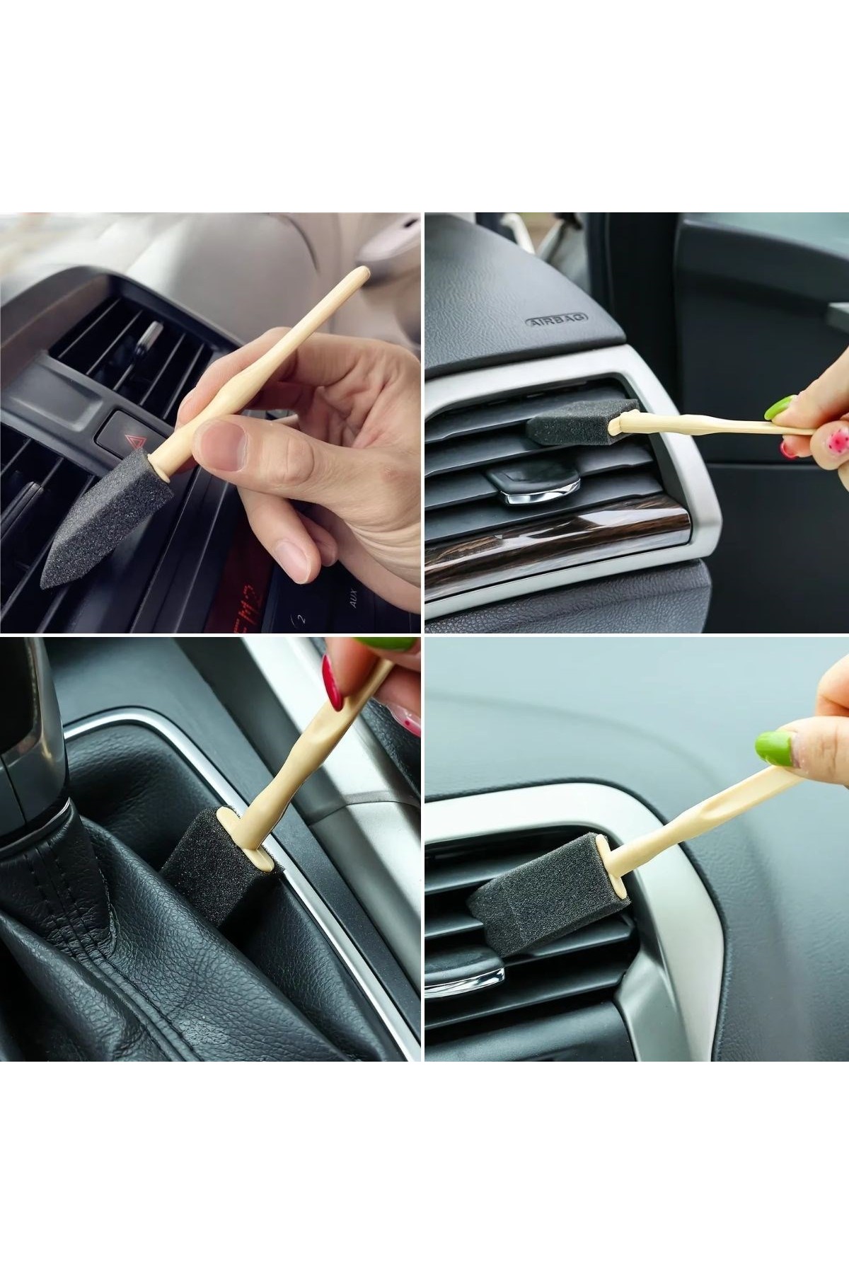 BUFFER® 5'li Araba Havalandırma Temizleme Fırçaları Klima Çıkışları,Toz Alma&Otomobil İçi Detaylı Mini Temizlik Aparatları