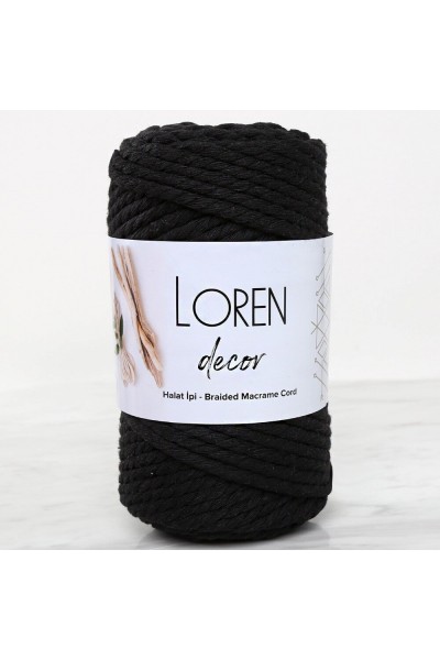 Loren Decor 3 Büküm Makrome İpi Siyah - L006