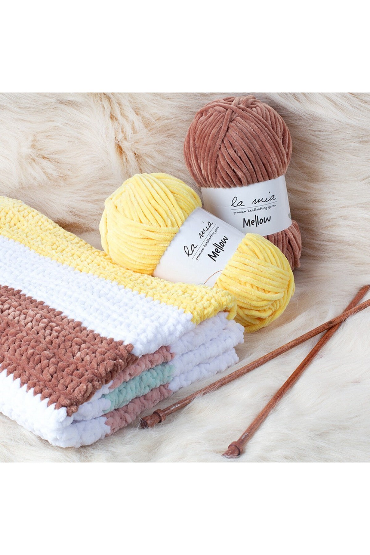 La Mia Mellow Bebe Sarı El Örgü İpi - 909 - 34158
